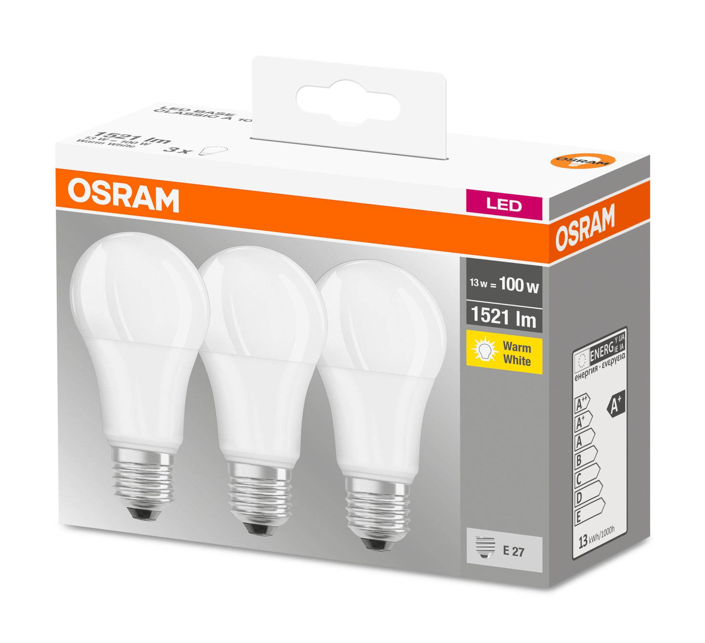 3er-Pack Osram LED Glühbirnen Base E27 Glühlampen Leuchtmittel warmweiß kaltweiß