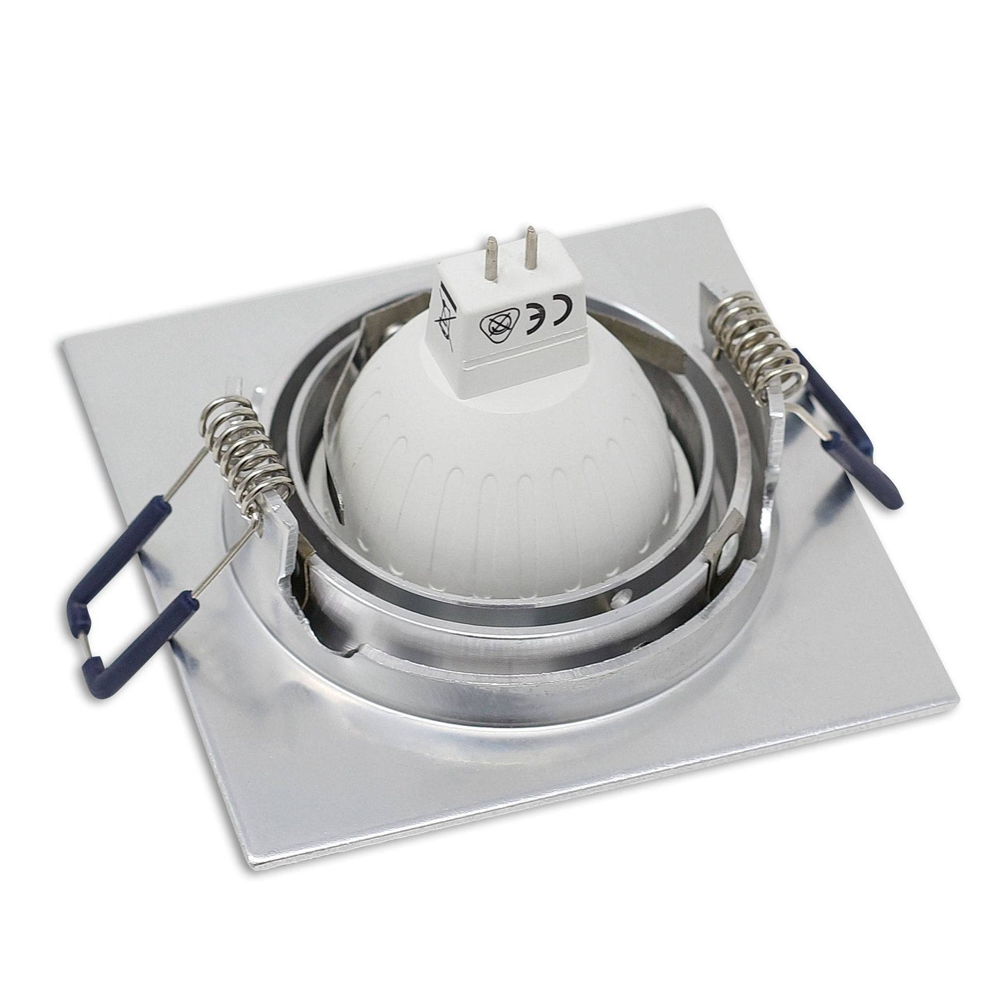 Einbaurahmen GU10 MR16 eckig Rahmen Einbaustrahler Ø75-85mm Bohrloch Spot LED