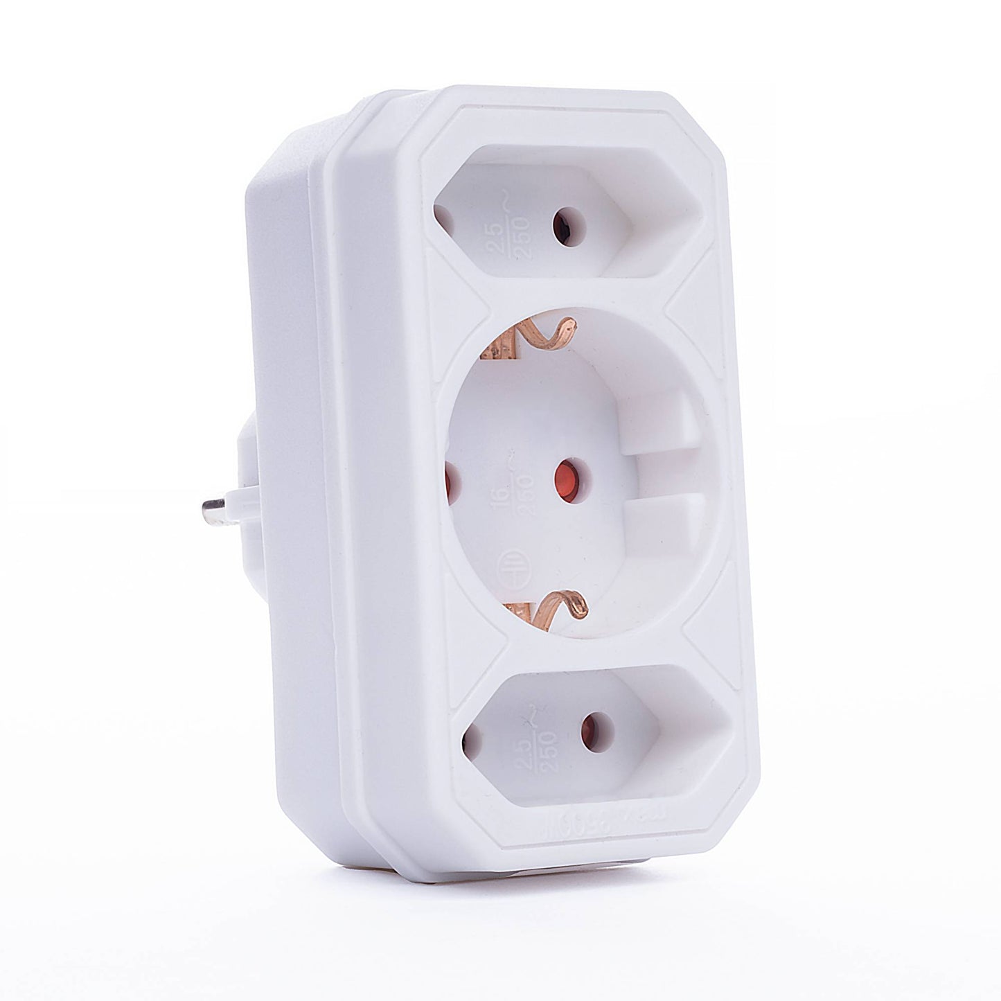 2er Set Steckdosen-Adapter 3-fach Mehrfachstecker Kindersicherung weiß schwarz 16A 250V