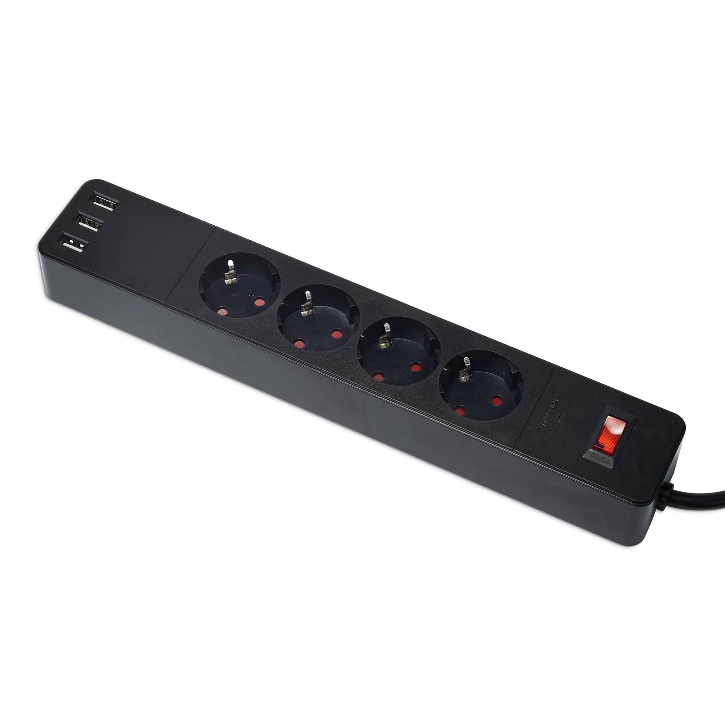 Mehrfach-Steckdose 4-fach 3x USB Schalter 1,8m Steckdosenleiste