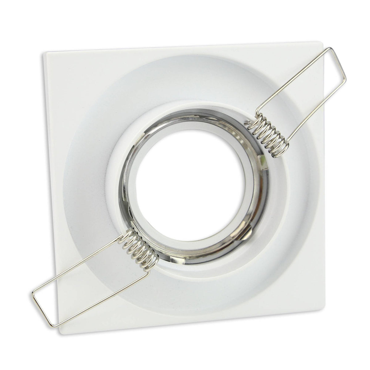 Design Einbaurahmen GU10 MR16 rund eckig weiß chrom Gehäuse Einbauleuchte Ø70mm