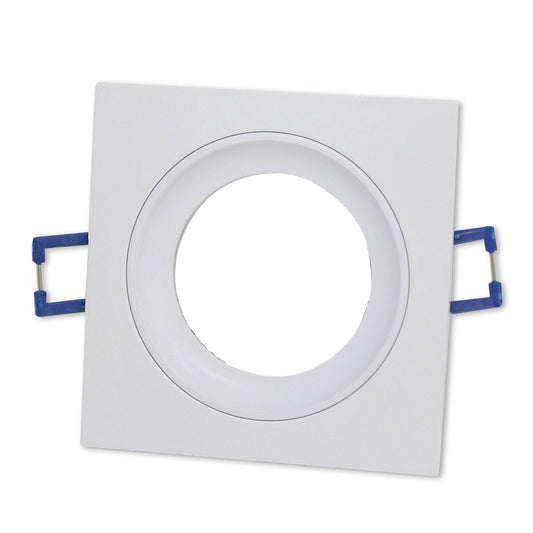 Einbaurahmen GU10 MR16 rund eckig weiß Rahmen Einbaustrahler Ø75mm Bohrloch