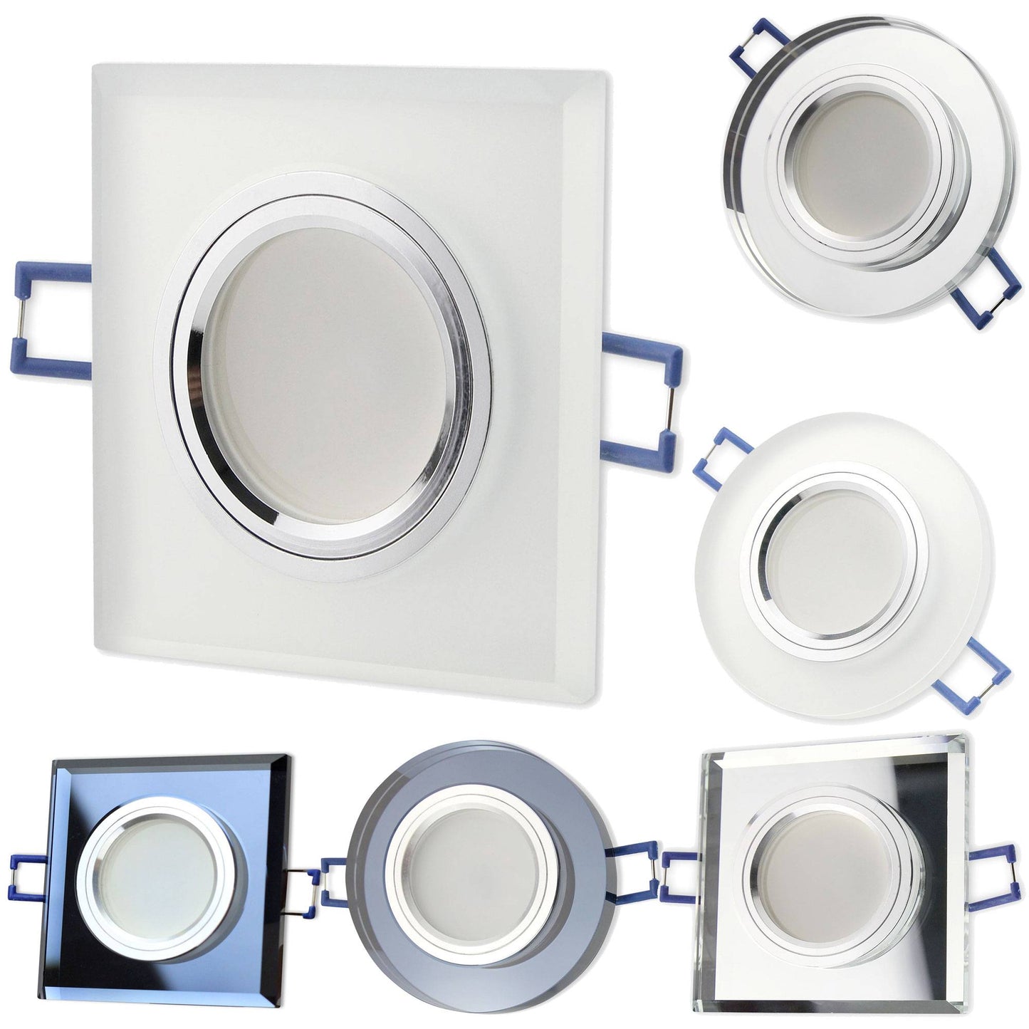 LED Einbaustrahler Glas super flach 3-6,5W Spot Einbauleuchte Panel