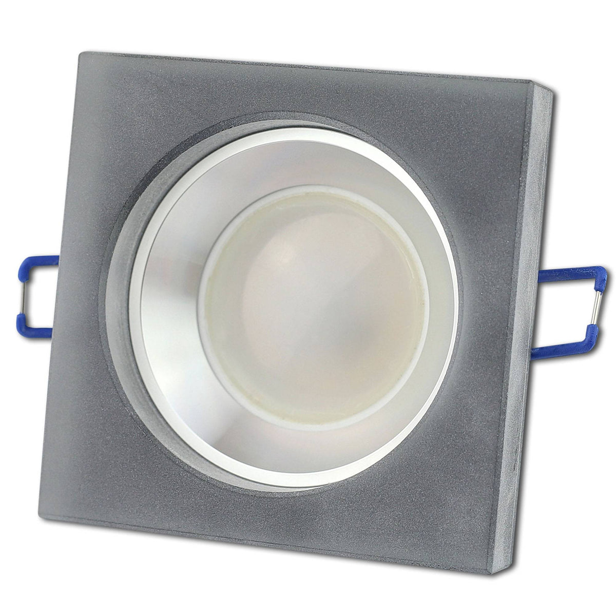Einbaurahmen GU10 MR16 Glas rund eckig Gehäuse Einbaustrahler Spot LED Halogen