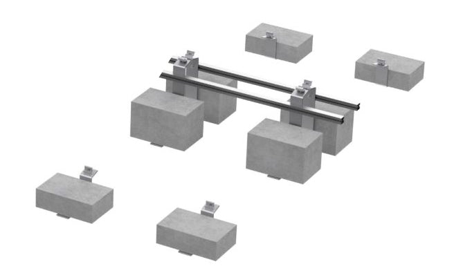 Flachdach Montagesystem K-58 Süd/West für 2 PV Module