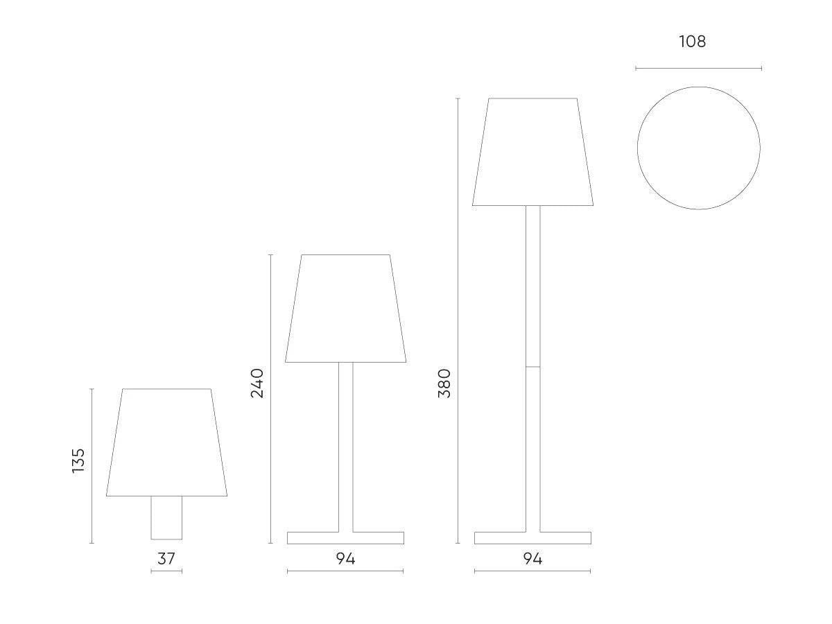 LED Akku Tischleuchte IP54 3,5W 400lm CCT 3000/4000/5000K Touchdimmer USB-C, in 5 Farben