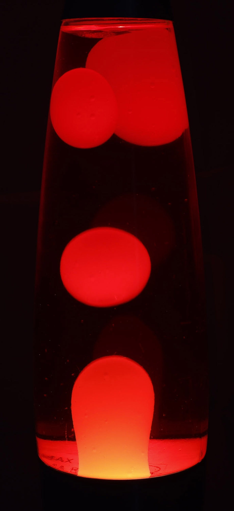 Lavalampe 40cm Wasser: Rot, Wachs: Gelb, Body: Silber