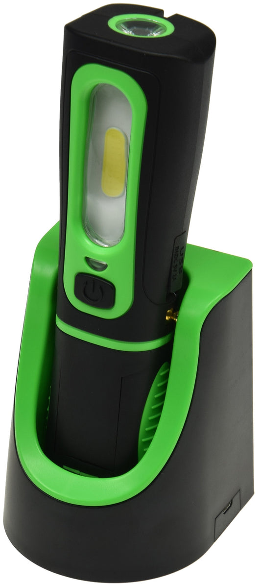 Trano LED Arbeitsleuchte 3W 250lm IP44 mit Akku, Ladeschale, Magnethalter – COB-LED, 4500K, 2200mAh