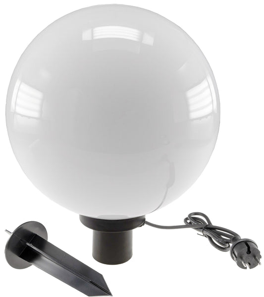 Trano Garten Kugelleuchte Ø30cm mit Erdspieß IP44, 230V, E27 Fassung, 1,5m Kabel – wetterfest, hitze- & frostbeständig