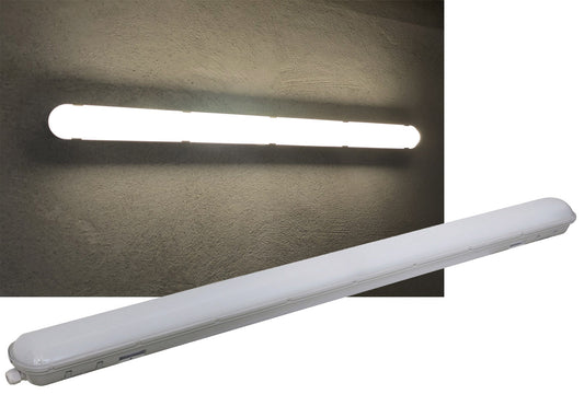 Trano LED Wand-& Deckenleuchte IP65 120cm 48W 5800lm & 150cm 56W 6600lm, 4000K Neutralweiß, Durchverdrahtung, Garage Keller Werkstatt # Achtung! Separates Sperrgut-Paket #