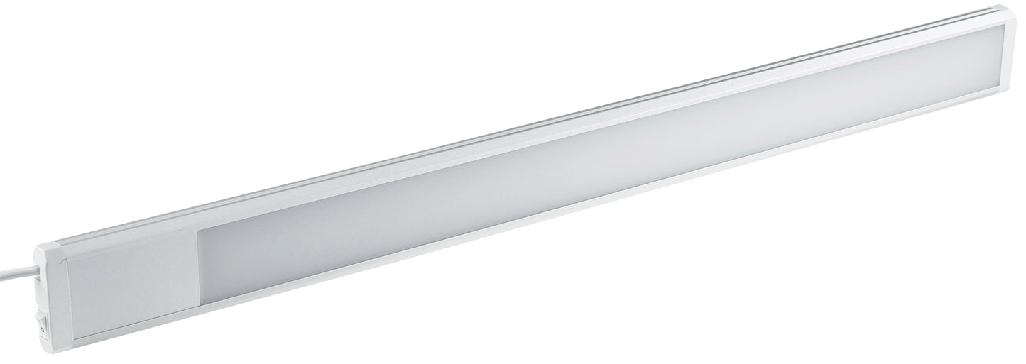 LED Unterbauleuchte 60cm, 230V, Direktbetrieb, Warmweiß/Neutralweiß, Aluminium-Gehäuse, 10W, Nicht Dimmbar, IP20, Inkl. 1,5m Kabel und Stecker