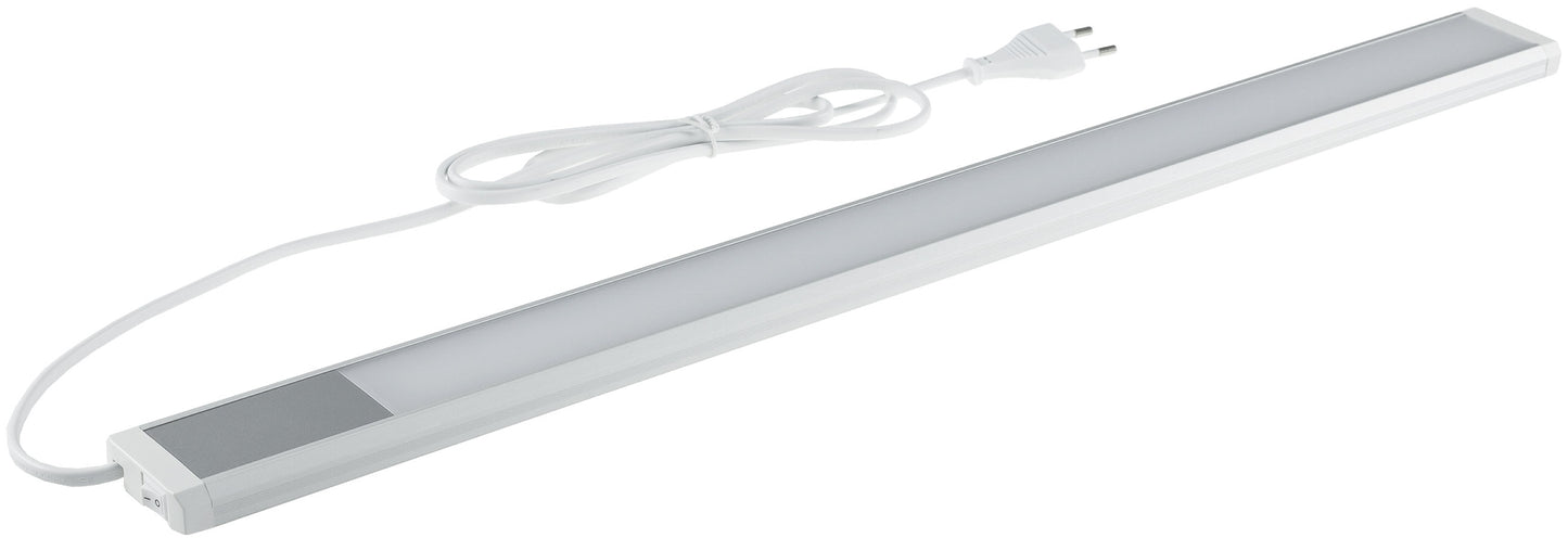 LED Unterbauleuchte 60cm, 230V, Direktbetrieb, Warmweiß/Neutralweiß, Aluminium-Gehäuse, 10W, Nicht Dimmbar, IP20, Inkl. 1,5m Kabel und Stecker
