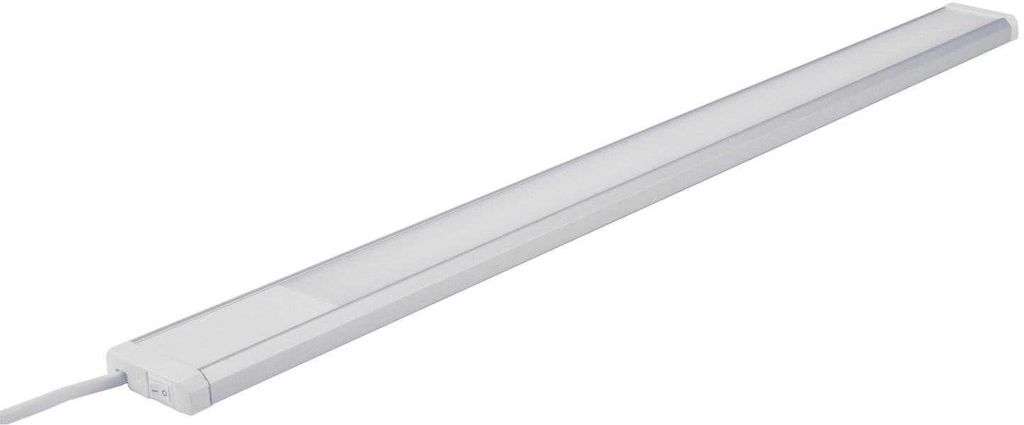 LED Unterbauleuchte 60cm, 230V, Direktbetrieb, Warmweiß/Neutralweiß, Aluminium-Gehäuse, 10W, Nicht Dimmbar, IP20, Inkl. 1,5m Kabel und Stecker