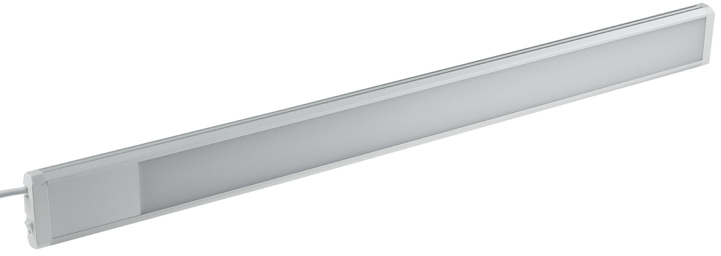 LED Unterbauleuchte 60cm, 230V, Direktbetrieb, Warmweiß/Neutralweiß, Aluminium-Gehäuse, 10W, Nicht Dimmbar, IP20, Inkl. 1,5m Kabel und Stecker
