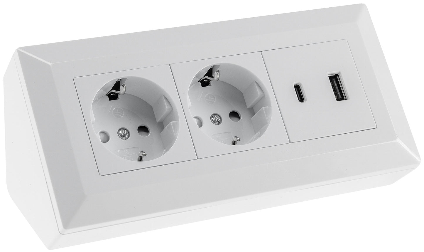 2-fach Steckdosenblock mit USB-A & USB-C – Praktische Stromversorgung in stilvollen Farben