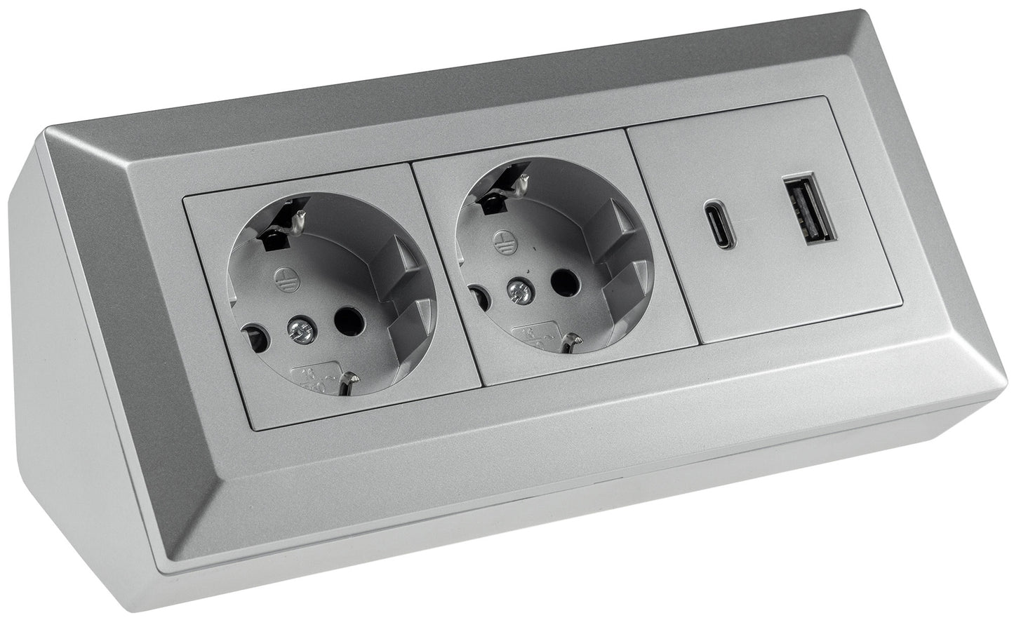 2-fach Steckdosenblock mit USB-A & USB-C – Praktische Stromversorgung in stilvollen Farben