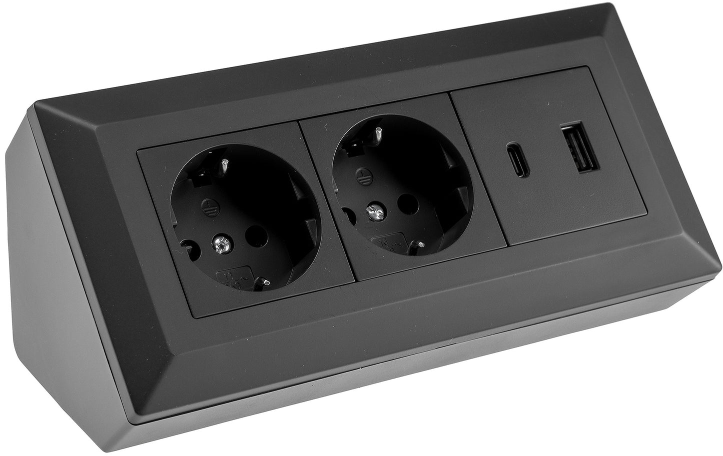 2-fach Steckdosenblock mit USB-A & USB-C – Praktische Stromversorgung in stilvollen Farben