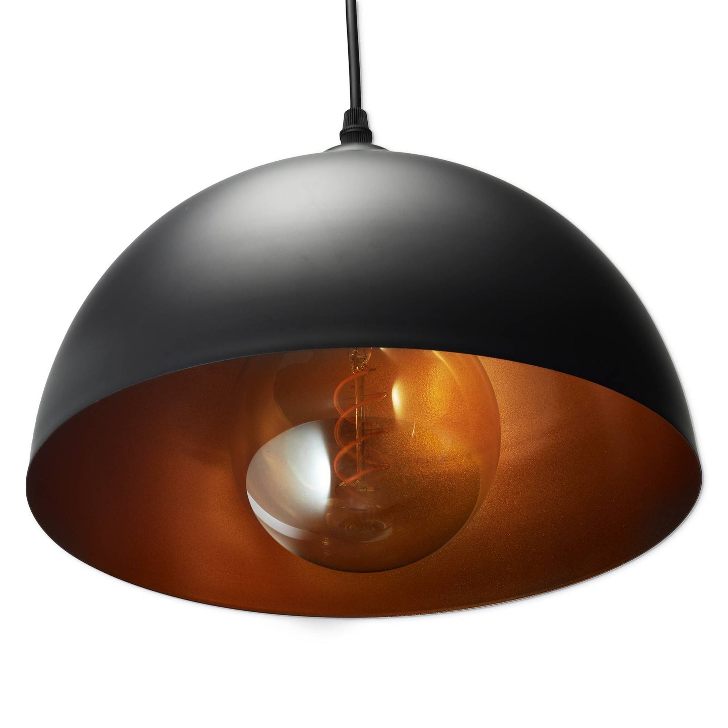 2x Pendelleuchte schwarz gold Hängeleuchte Deckenleuchte Retro-Design