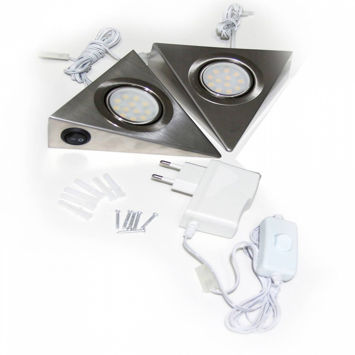 LED Unterbeleuchtung Küchenbeleuchtung Küche Dreieck Edelstahl Lampe