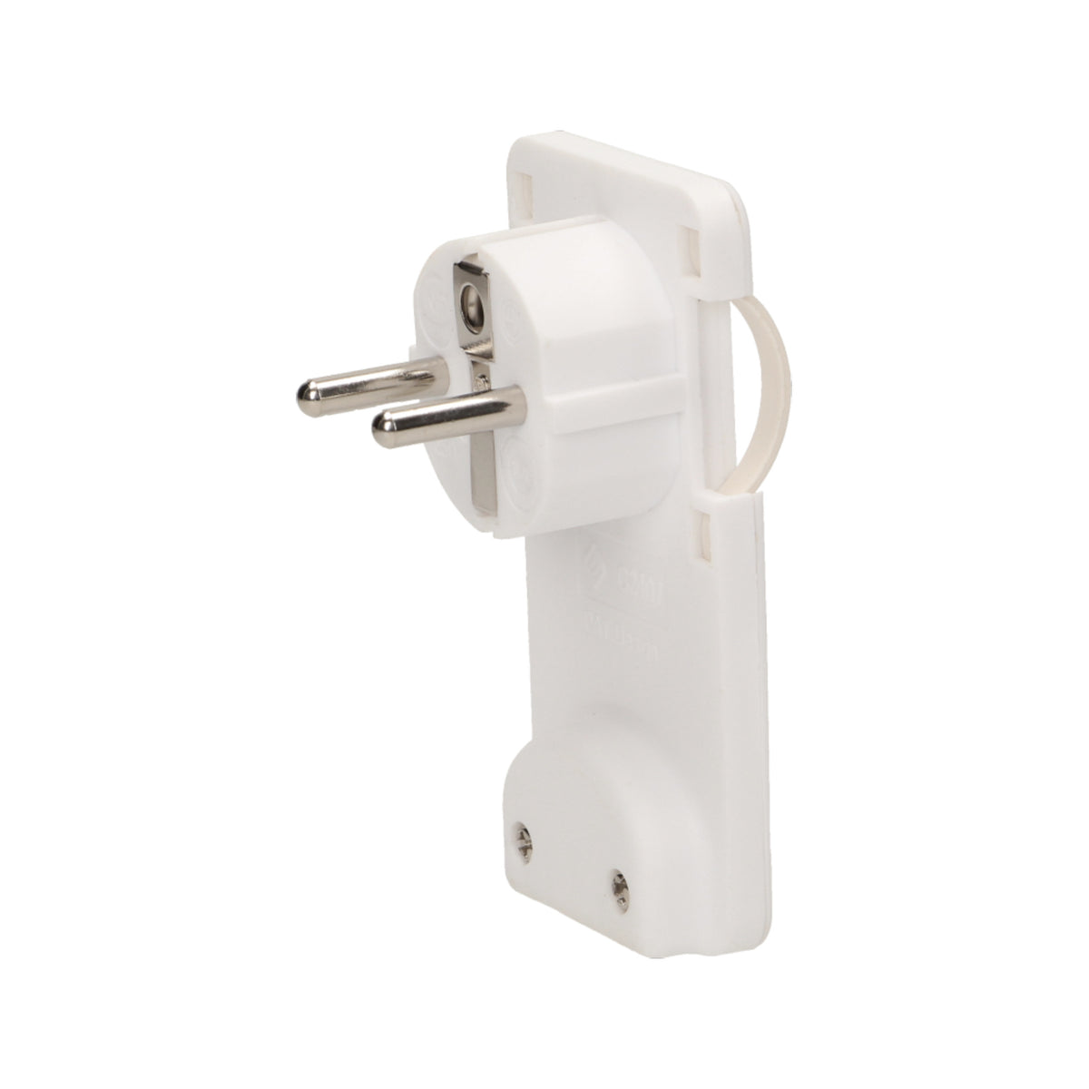 2x Winkelstecker flach Schukostecker weiß 230V Stecker Schuko Schutzkontakt