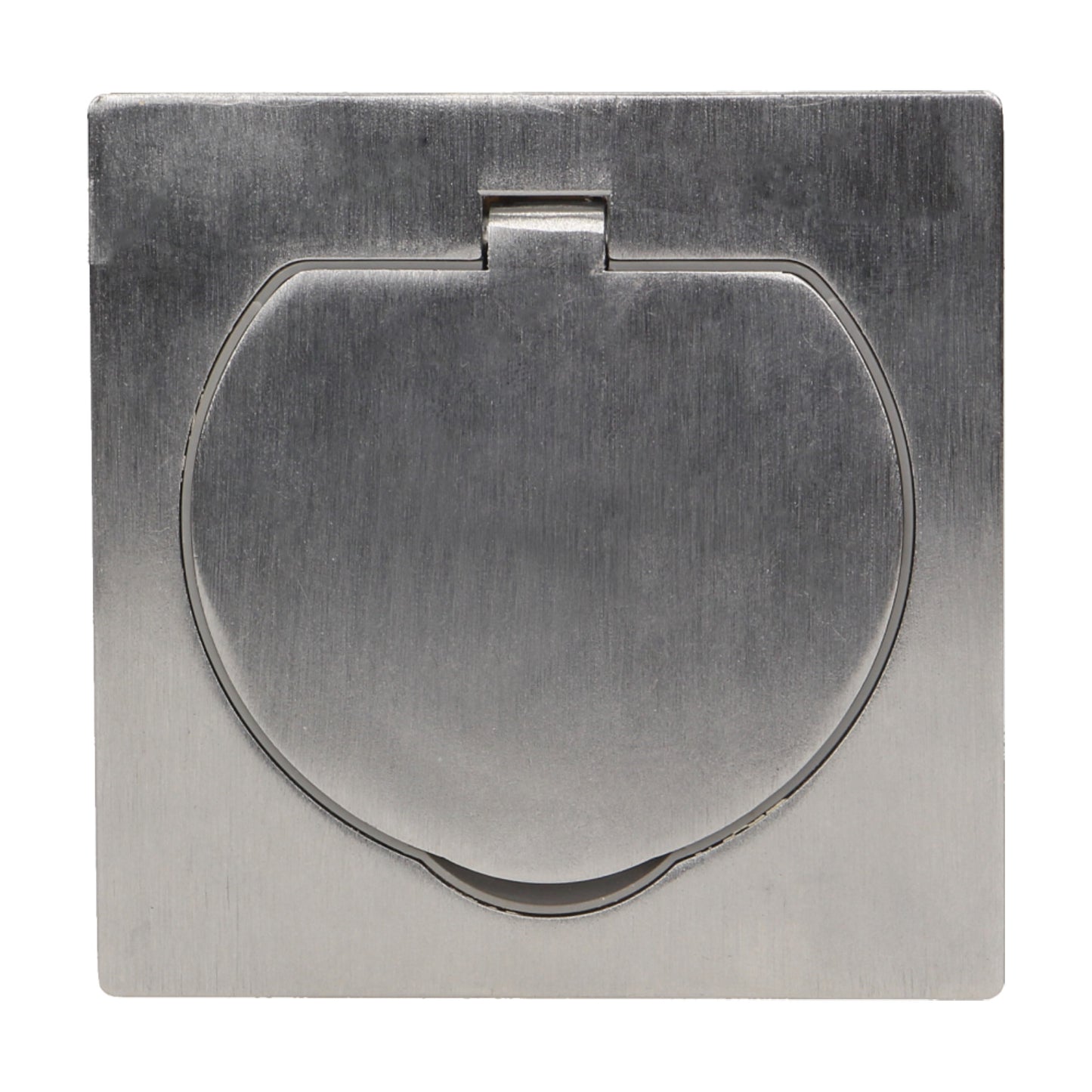 Steckdose für Unterputzmontage IP44 Edelstahl Schuko mit Klapp-Deckel