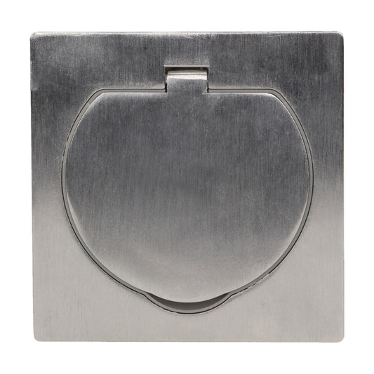 Steckdose für Unterputzmontage IP44 Edelstahl Schuko mit Klapp-Deckel