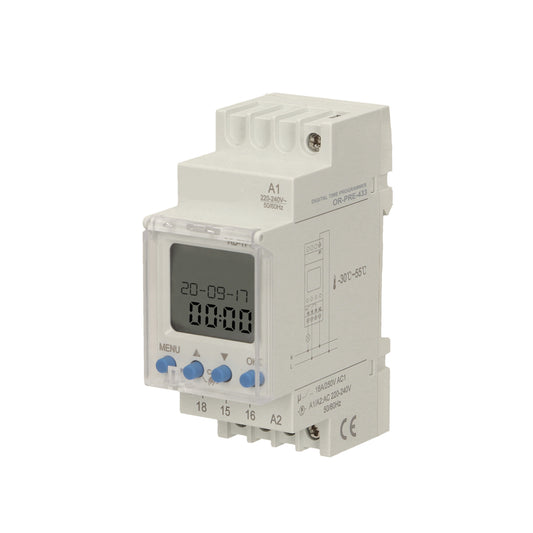 Digitale Zeitschaltuhr für DIN-Schiene 65x36mm mit 52 Zeit Programmen
