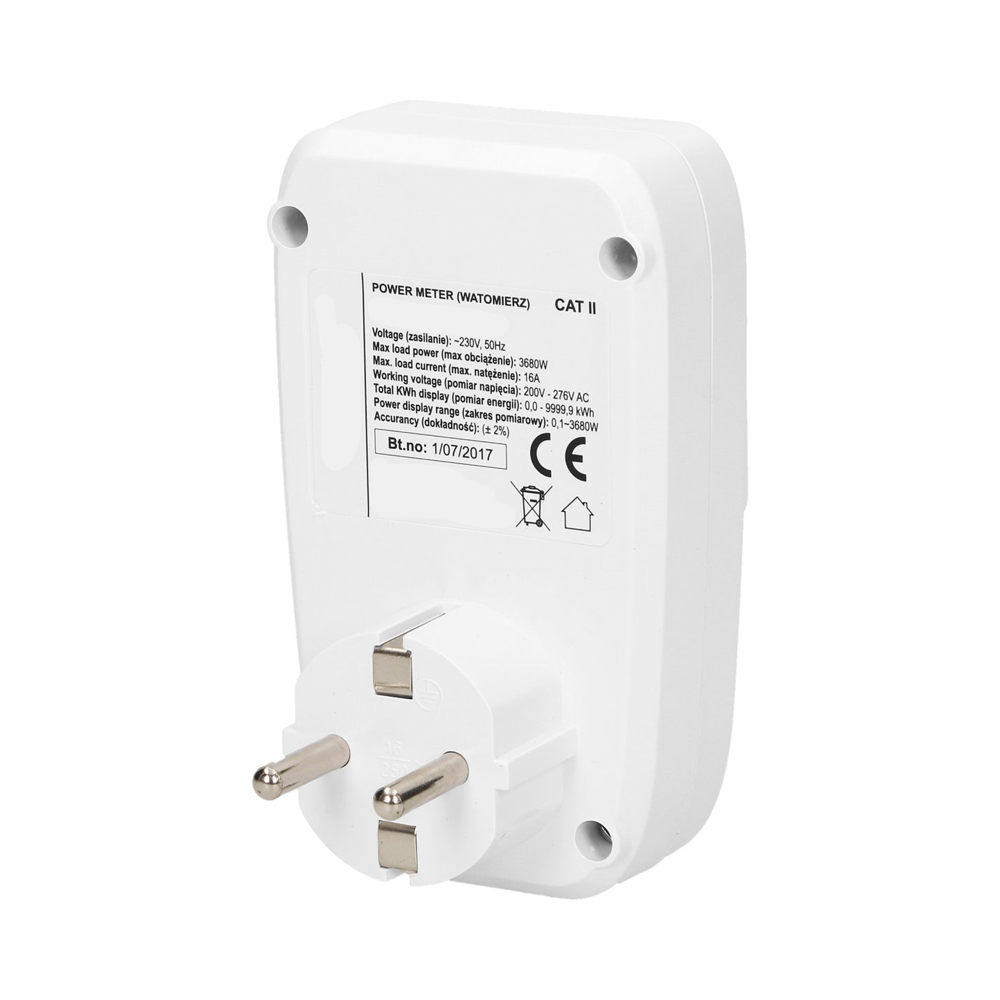 Digitaler Stromzähler mit Display, weiß, Messgerät für Verbrauch von Strom