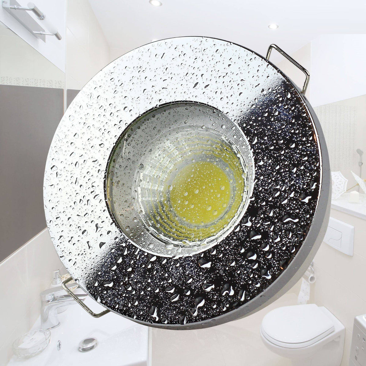 LED Einbaustrahler GU10 Badezimmer Einbaurahmen gebürstet flach rund Dusche Spot
