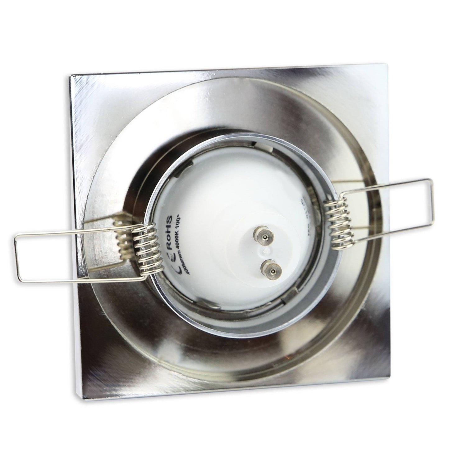 Design Einbaurahmen GU10 MR16 rund eckig weiß chrom Gehäuse Einbauleuchte Ø70mm