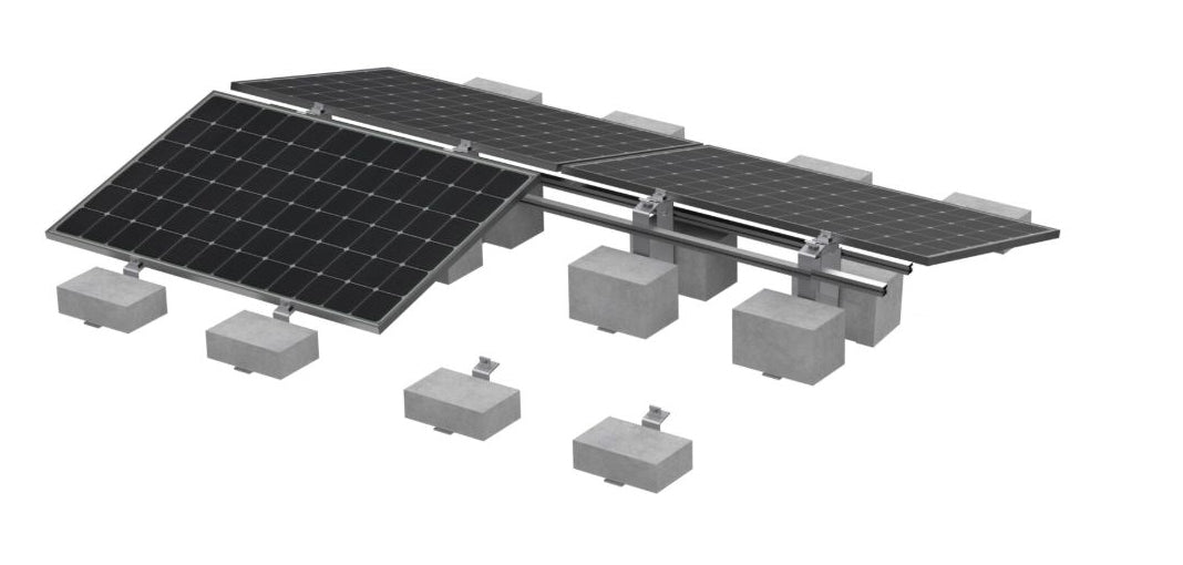 Flachdach Montagesystem K-58 Süd/West für 4 PV Module