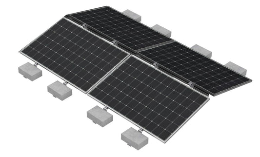 Flachdach Montagesystem K-58 Süd/West für 4 PV Module