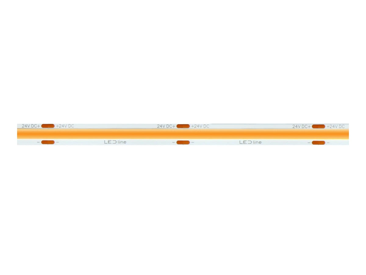 COB LED Streifen 24V Warmweiß 2700K – 8W/m, 800lm/m, Ra>90, IP20 – 5m Rolle