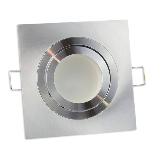 Einbaurahmen GU10 MR16 schwenkbar eckig Gehäuse Einbaustrahler Ø75-82mm Bohrloch Spot LED Halogen