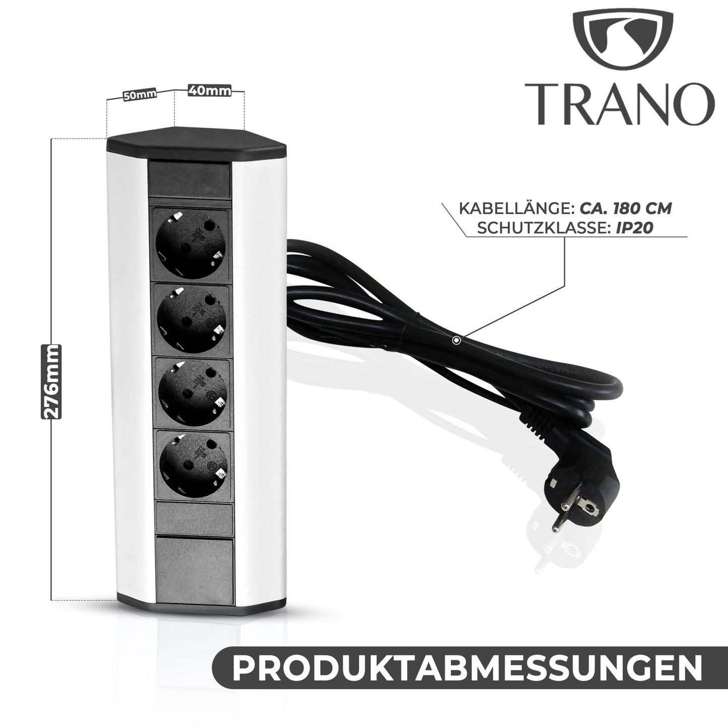 Steckdose versenkbar Küche Büro Tischsteckdose 3-fach Mehrfachsteckdose