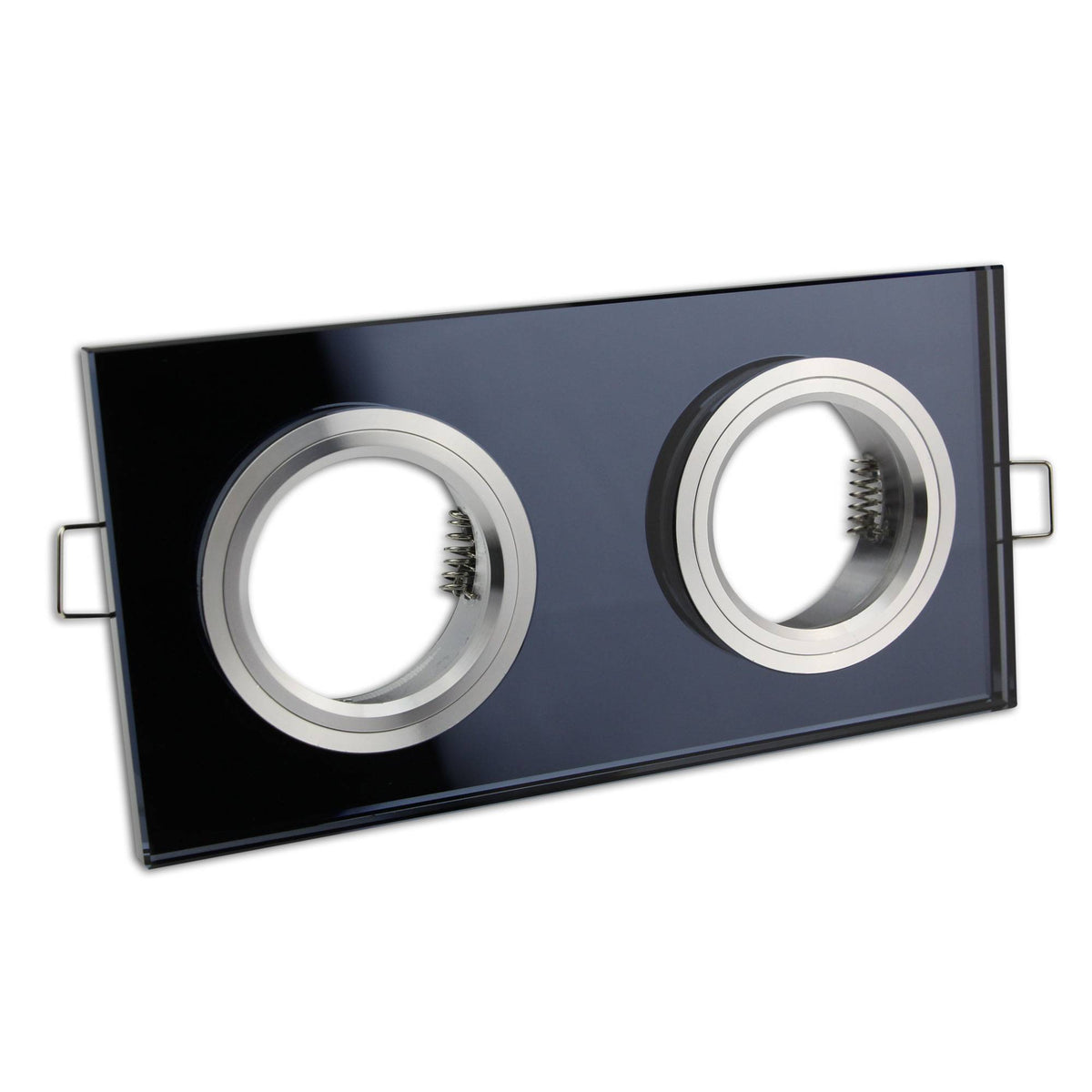 Einbaurahmen GU10 MR16 Glas eckig zweifach Rahmen Einbauleuchte Spot LED Halogen