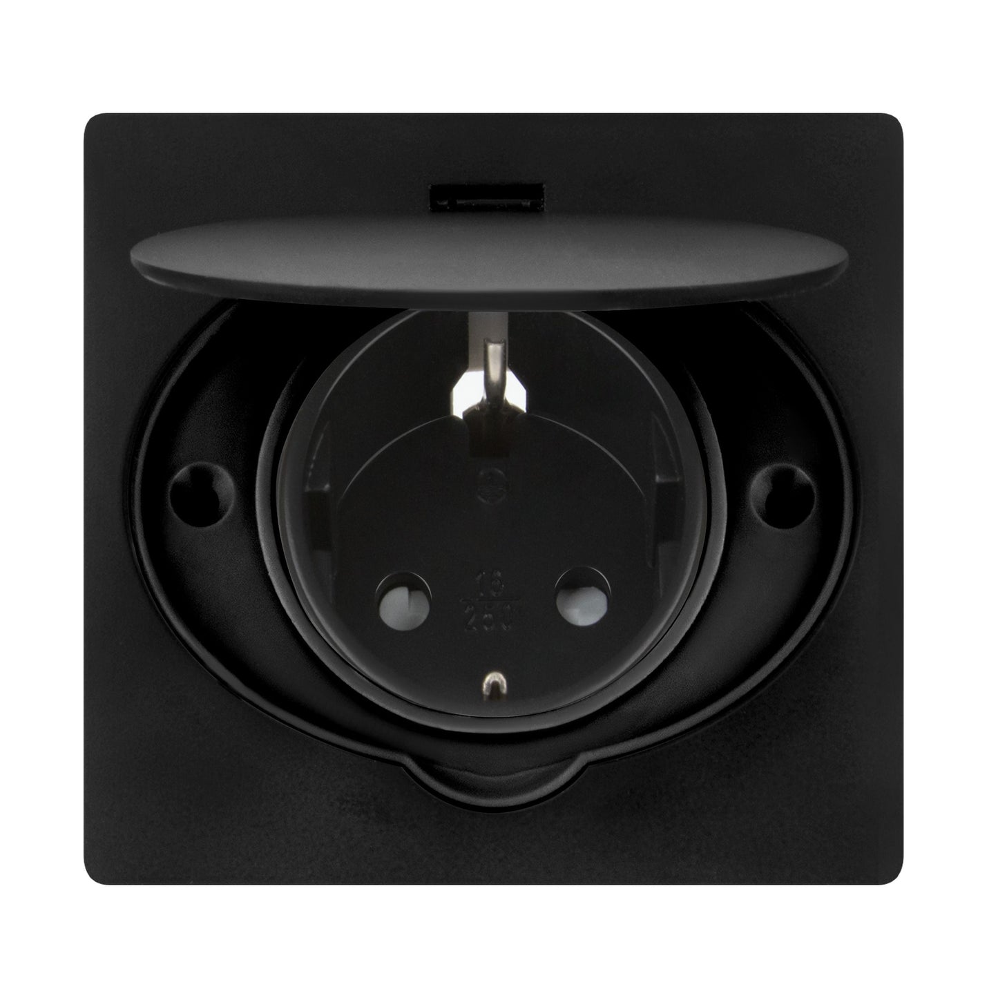 Steckdose für Unterputzmontage IP44 Edelstahl Schuko mit Klapp-Deckel