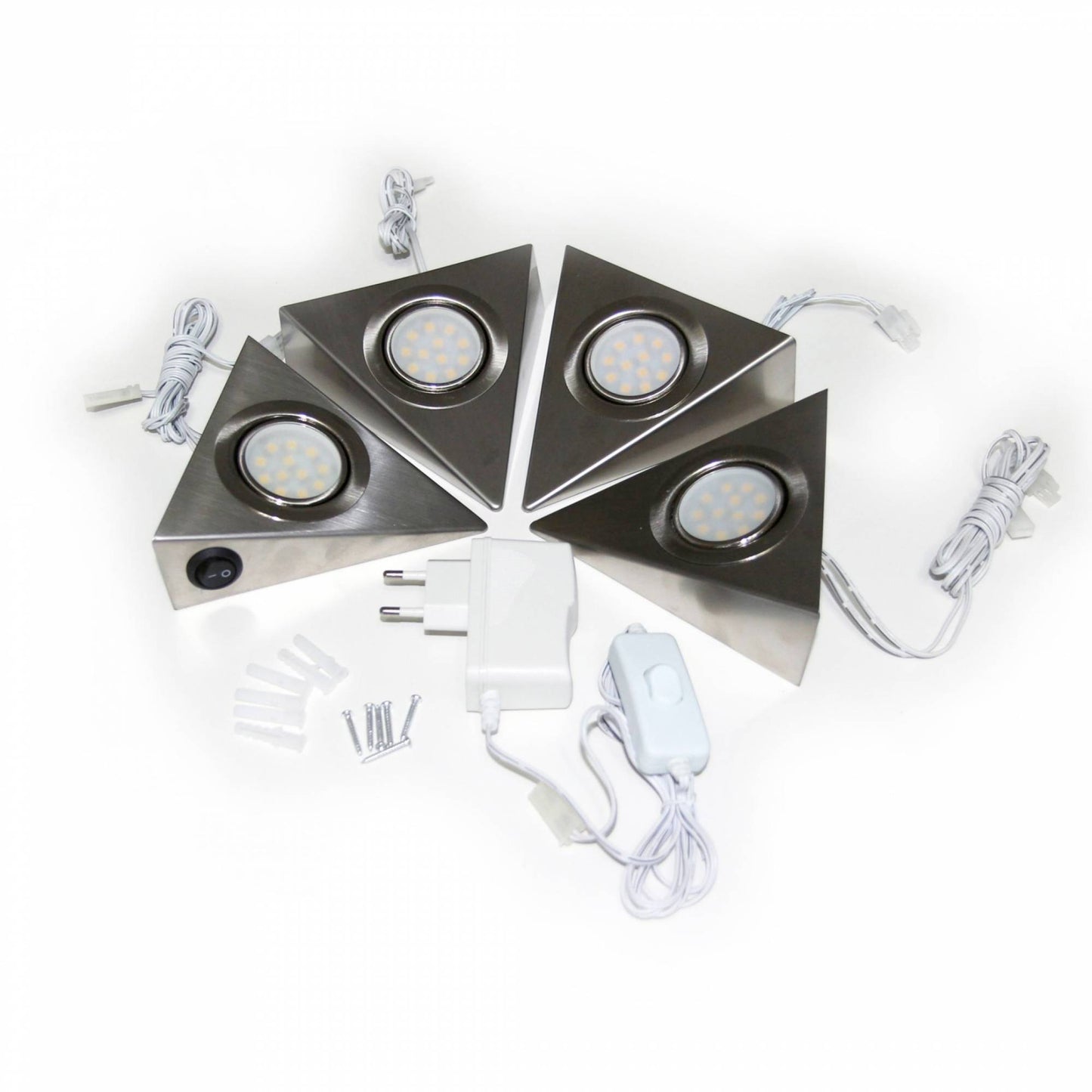 LED Unterbeleuchtung Küchenbeleuchtung Küche Dreieck Edelstahl Lampe