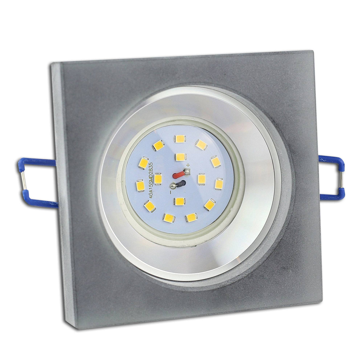 Einbaurahmen GU10 MR16 Glas rund eckig Gehäuse Einbaustrahler Spot LED Halogen