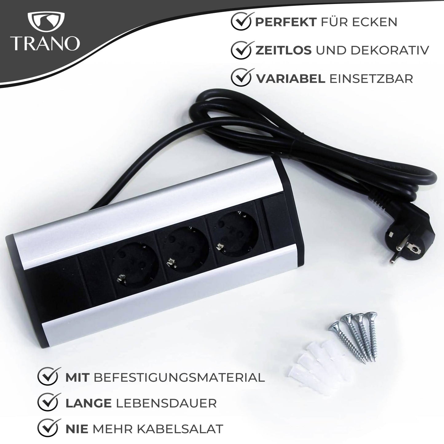 Steckdose versenkbar Küche Büro Tischsteckdose 3-fach Mehrfachsteckdose