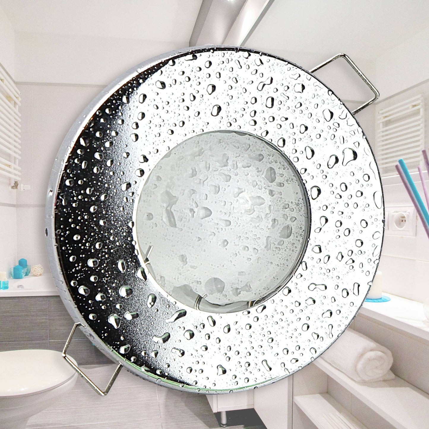 LED Einbaustrahler 230V GU10 Bad Badezimmer 9 Watt rund IP44 Feuchtraum Spot