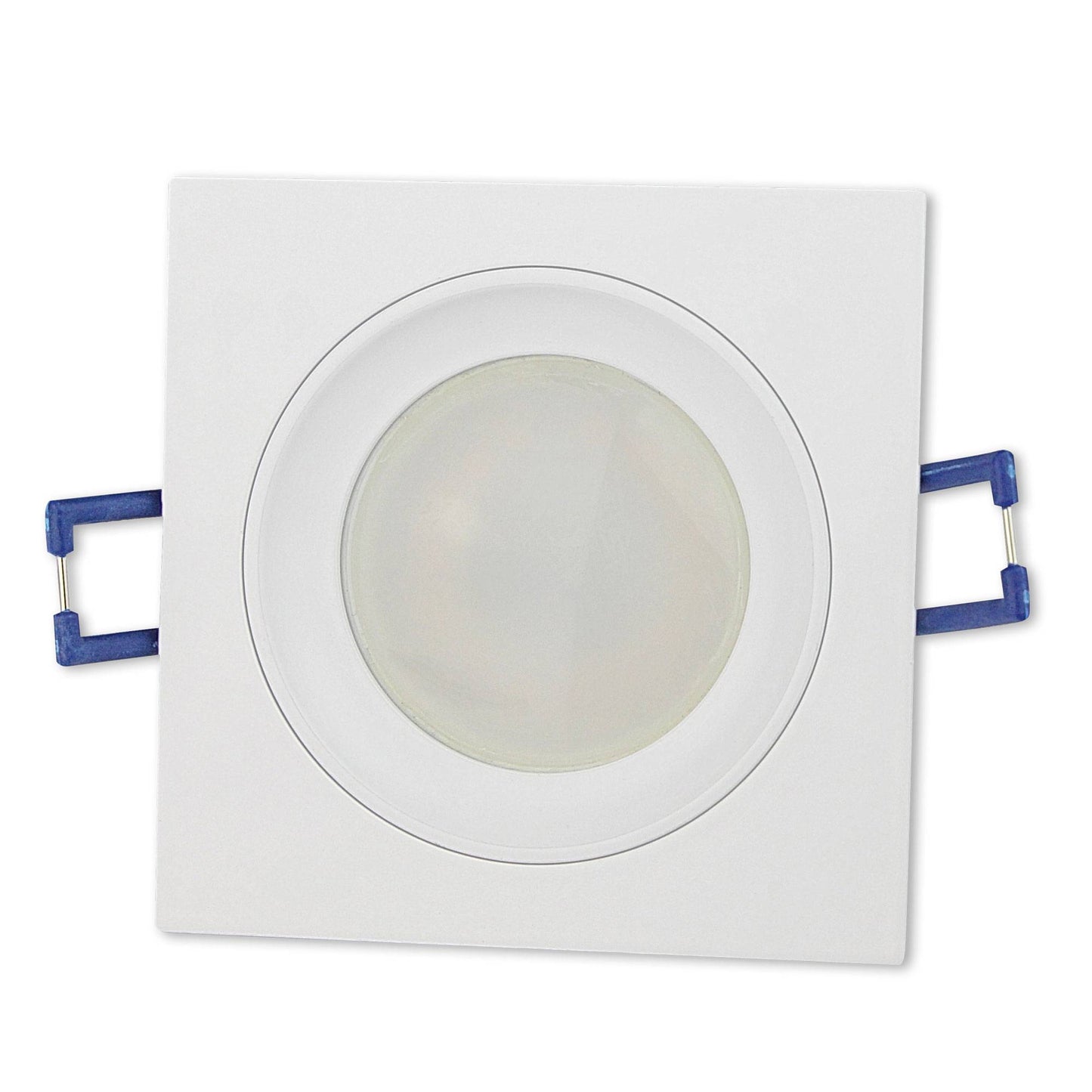 Einbaurahmen GU10 MR16 rund eckig weiß Rahmen Einbaustrahler Ø75mm Bohrloch