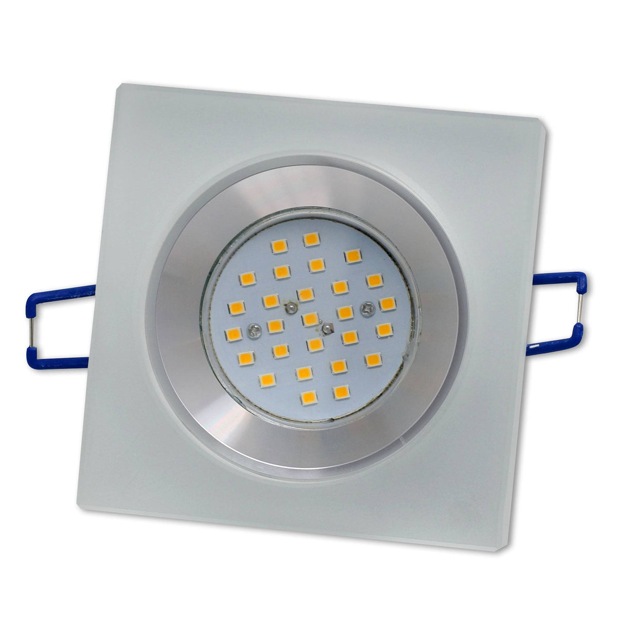 Einbaurahmen GU10 MR16 Glas rund eckig Gehäuse Einbaustrahler Spot LED Halogen