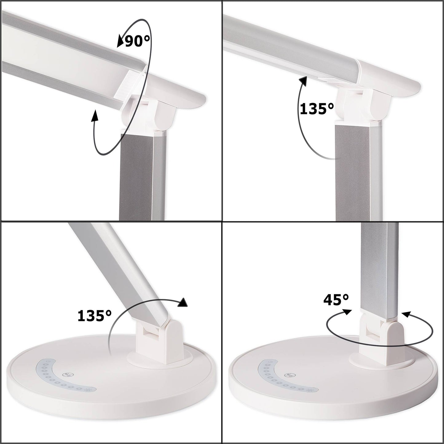 LED Tischleuchte weiß dimmbar mit USB Schreibtischlampe Büroleuchte 3Lichtfarben