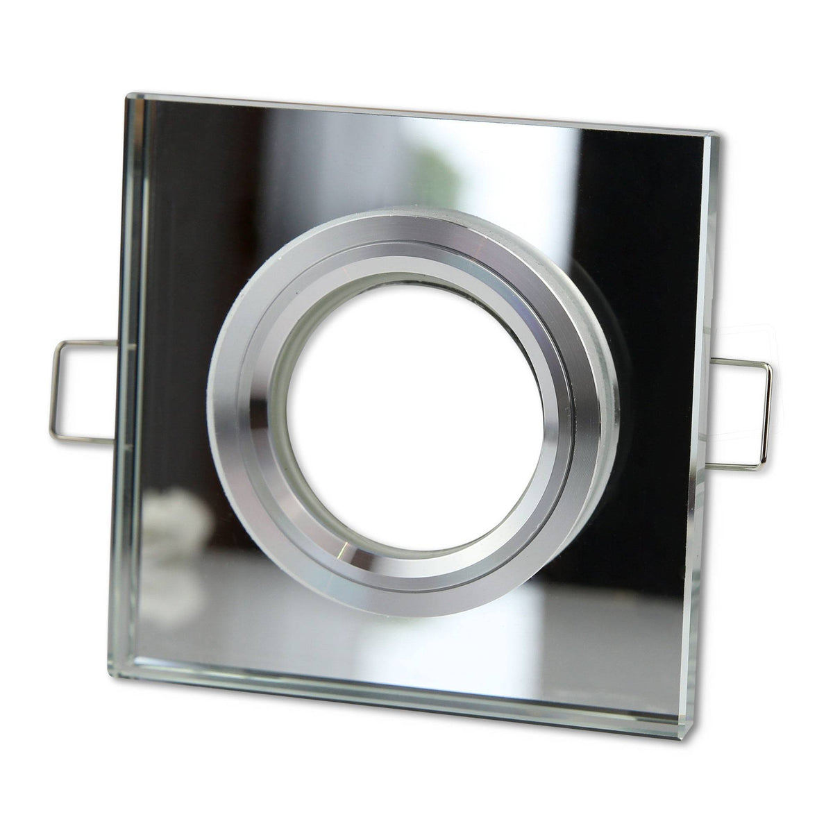 Einbaurahmen rund eckig GU10 Ø65mm Bohrloch Glas Gehäuse Einbaustrahler Einbauspot