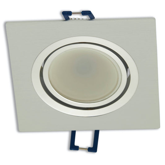 Einbaurahmen GU10 MR16 eckig weiß Gehäuse Einbaustrahler Ø75-80mm Spot LED Halogen
