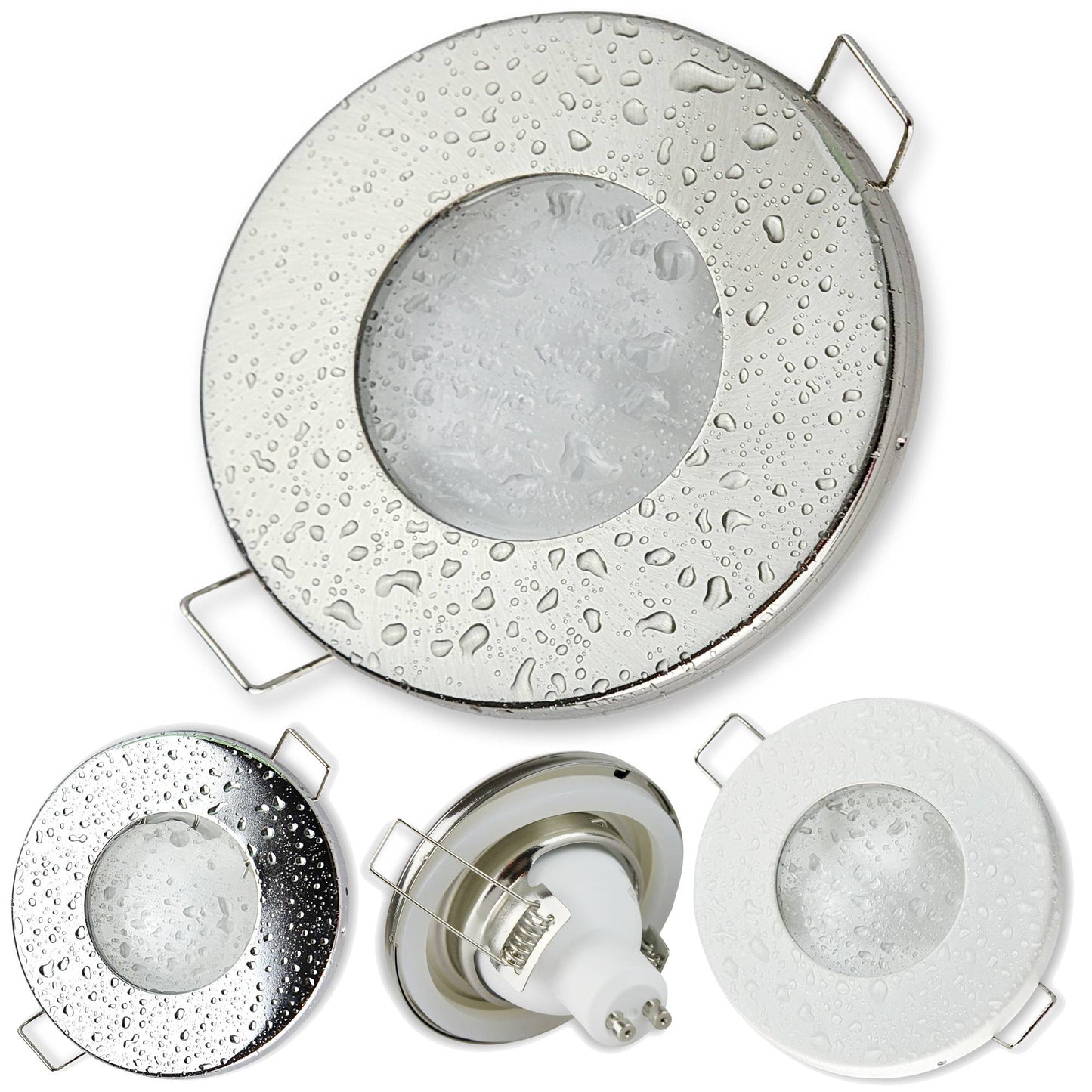 LED Einbaustrahler 230V GU10 Bad Badezimmer 7 Watt super flach rund IP44