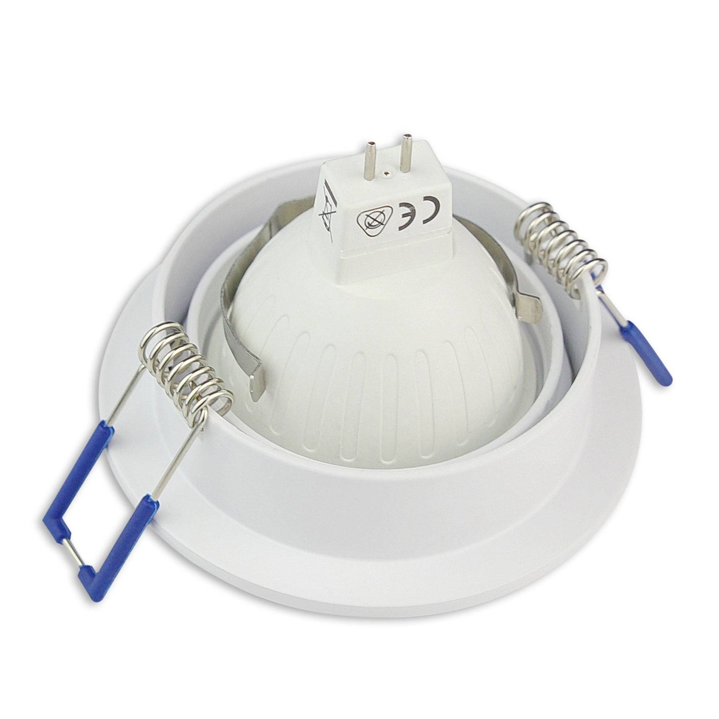 Einbaurahmen GU10 MR16 rund eckig weiß Rahmen Einbaustrahler Ø75mm Bohrloch