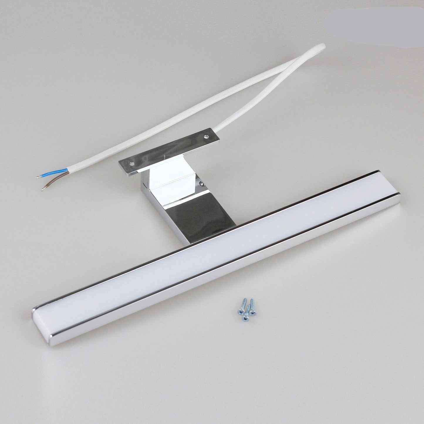 LED Spiegelleuchte Aluminium Chrom flach