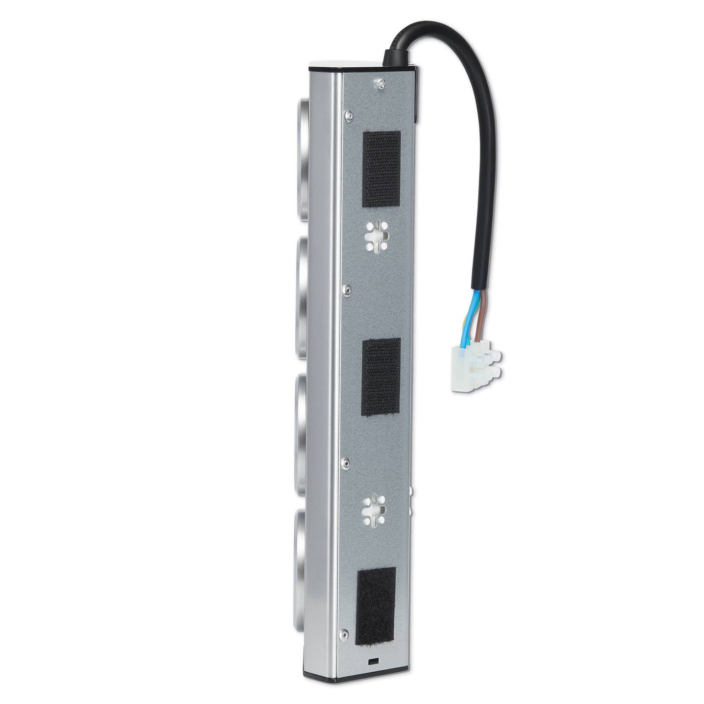 Mehrfachsteckdose 4-fach silber Steckdosenverteiler Steckdosenadapter